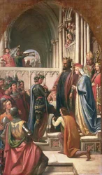 Edward III verleiht den Hosenbandorden an Edward den Schwarzen Prinzen, 1847